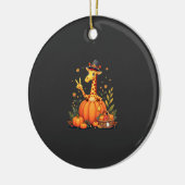 Herfst Pompoen Val Giraffe Thanksgiving Dames Keramisch Ornament (Links)