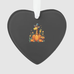 Herfst Pompoen Val Giraffe Thanksgiving Dames Ornament