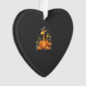 Herfst Pompoen Val Giraffe Thanksgiving Dames Ornament (voorkant)