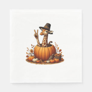 Herfst Pompoen Val Giraffe Thanksgiving Vrouwen Me Servet