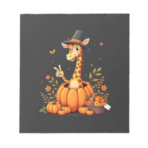 Herfst Pompoen Val Giraffe Thanksgiving Vrouwen Notitieblok