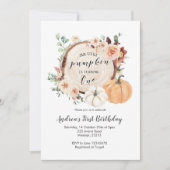 herfst pompoen verbrand oranje eerste verjaardag kaart (Voorkant)