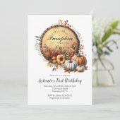 Herfst pompoen verbrand Sinaasappel eerste verjaar Kaart (Staand voorkant)