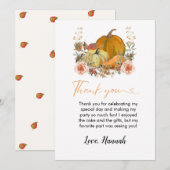 Herfst pompoen verjaardag dank u kaart (Voorkant / Achterkant)