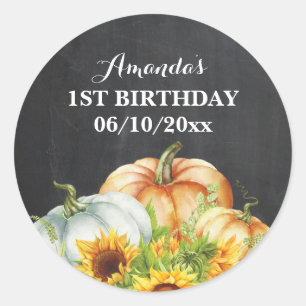 Herfst Pompoen Verjaardag Dank u Ronde Sticker