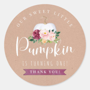 Herfst Pompoen Verjaardagsgunst Sticker Aangepaste