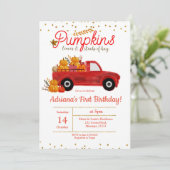 Herfst pompoen verjaardagsuitnodiging najaar kaart (Staand voorkant)