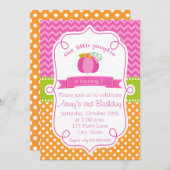 Herfst pompoen verjaardagsuitnodiging, roze pompoe kaart (Voorkant / Achterkant)