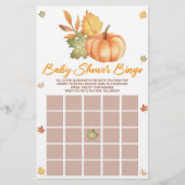 Herfst pompoen verlaat bingo Baby shower spel Briefpapier (Voorkant)