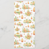 Herfst pompoen verlaat rustiek Friendsgiving diner Menu (Achterkant)