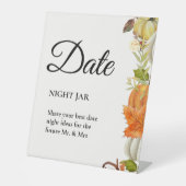 Herfst Pompoen verlaat Vrijgezellenfeest Datum Ide Reclamebord Met Voetstuk (Voorkant)