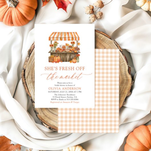 Herfst Pompoen Vers van de Markt Bruidsfeest Kaart