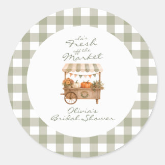 Herfst Pompoen Vers van de Markt Bruidsuitnodiging Ronde Sticker