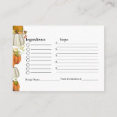 Herfst Pompoen verzoek recept voor de bruid Informatiekaartje (Achterkant)