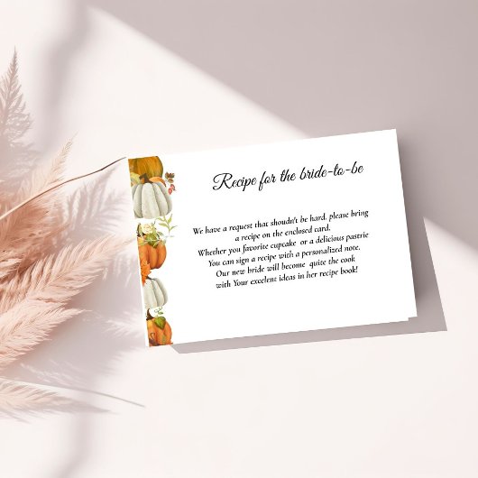 Herfst Pompoen verzoek recept voor de bruid Informatiekaartje