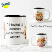 Herfst pompoen viering tweekleurige koffiemok