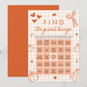 Herfst Pompoen Vind de Gast Bingo Baby Shower Spel Kaart