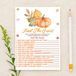 Herfst pompoen Vind het gast Baby shower spel Briefpapier