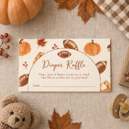 Herfst Pompoen Voetbal Quarterback Luier Raffle Notitiekaartje