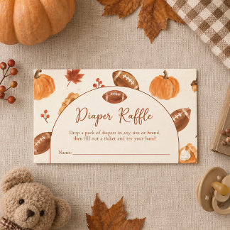 Herfst Pompoen Voetbal Quarterback Luier Raffle Notitiekaartje