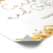 Herfst Pompoen Vrachtwagen Baby shower Kaarten en  Poster (Hoek)