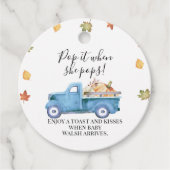 Herfst Pompoen Vrachtwagen Baby shower Pop Het Voo Bedankjes Labels (Voorkant)