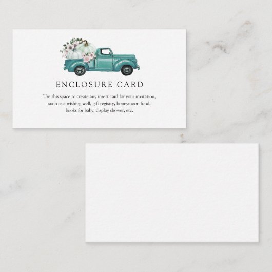 Herfst Pompoen Vrachtwagen Behuizing Kaart (Voorkant / Achterkant)