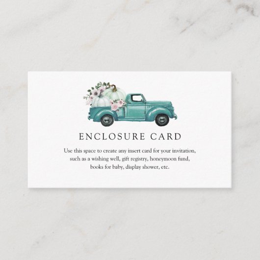 Herfst Pompoen Vrachtwagen Behuizing Kaart (Voorkant)