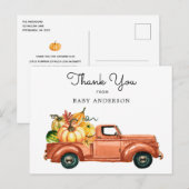 Herfst pompoen vrachtwagen rijden door Baby shower Briefkaart (Voorkant / Achterkant)