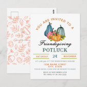 Herfst pompoen Vriendschappen geven Potluck Uitnod Briefkaart (Voorkant / Achterkant)