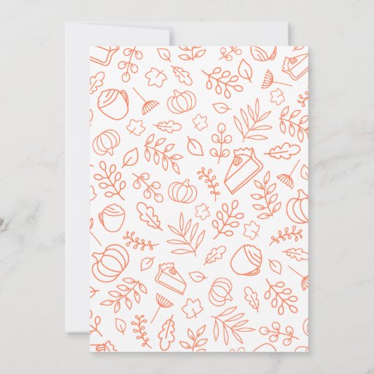 Herfst pompoen Vriendschappen geven Potluck Uitnod Kaart (Achterkant)