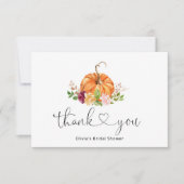 Herfst pompoen vrijgezellenfeest dank u kaart (Voorkant)