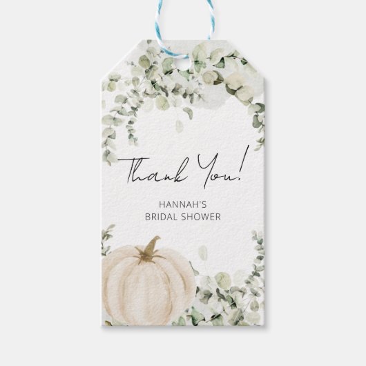 Herfst pompoen Vrijgezellenfeest gunst dank u Cadeaulabel (Voorkant)