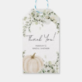 Herfst pompoen Vrijgezellenfeest gunst dank u Cadeaulabel (Achterkant)