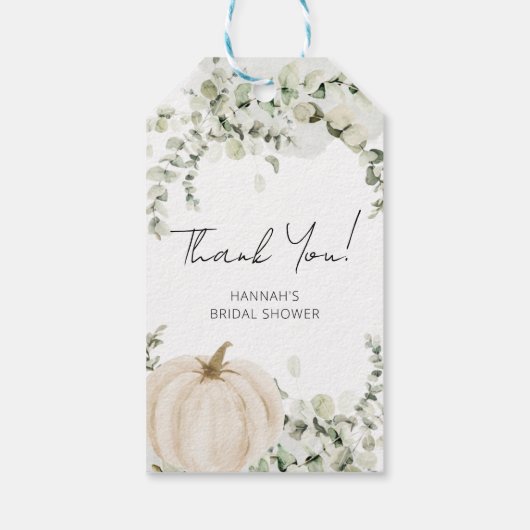 Herfst pompoen Vrijgezellenfeest gunst dank u Cadeaulabel (Achterkant)