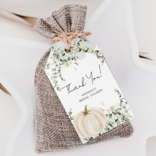 Herfst pompoen Vrijgezellenfeest gunst dank u Cadeaulabel