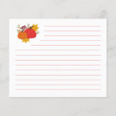 Herfst Pompoen Vrijgezellenfeest Recept Kaart (Achterkant)