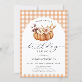 Herfst Pompoen Vrouw Verjaardag Brunch Plaid Kaart