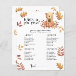 Herfst pompoen. Wat in je tas baby shower spel