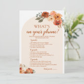 Herfst pompoen Wat is er op uw telefoon Baby showe Kaart (Staand voorkant)