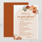 Herfst pompoen Wat is er op uw telefoon Baby showe Kaart (Voorkant / Achterkant)