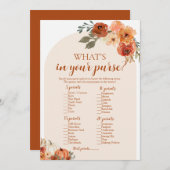 Herfst pompoen Wat zit er in je tas Baby shower sp Kaart (Voorkant / Achterkant)