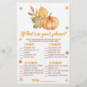 Herfst pompoen Wat zit er in je telefoon Baby show Briefpapier (Voorkant)