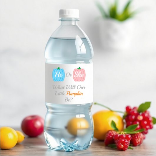 Herfst pompoen waterfles etiket