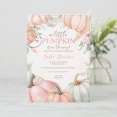 Herfst pompoen waterverf baby shower kaart (Staand voorkant)
