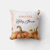 Herfst pompoen Waterverf Baby shower Kussen (Voorkant)