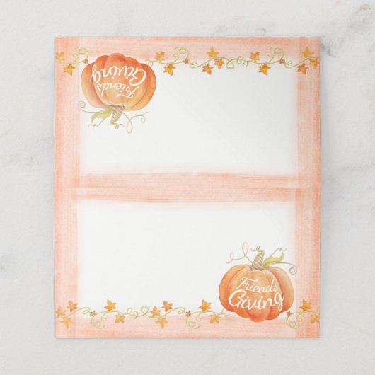 Herfst pompoen waterverf gastkaarten plaatskaartje (Buitenkant ongevouwen)