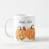 Herfst pompoen Waterverf herfstbladeren Koffiemok (Links)