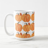 Herfst Pompoen Waterverf Herfstbladeren Patroon Koffiemok (Links)