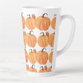 Herfst Pompoen Waterverf Herfstbladeren Patroon Latte Mok (Rechts)